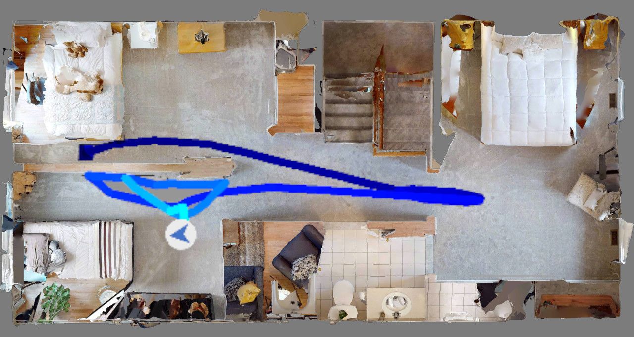 EPOS-VLM combined trajectory visualization for HM3D test scene GPyDUnjwZQy.